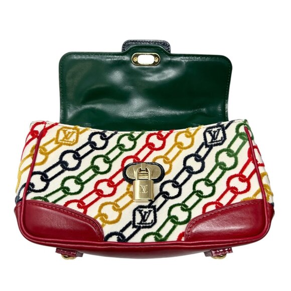 LOUIS VUITTON Vintage LV Logo Velvet Chain Dolly Bag Pochette [104062] - Picture 12 of 14